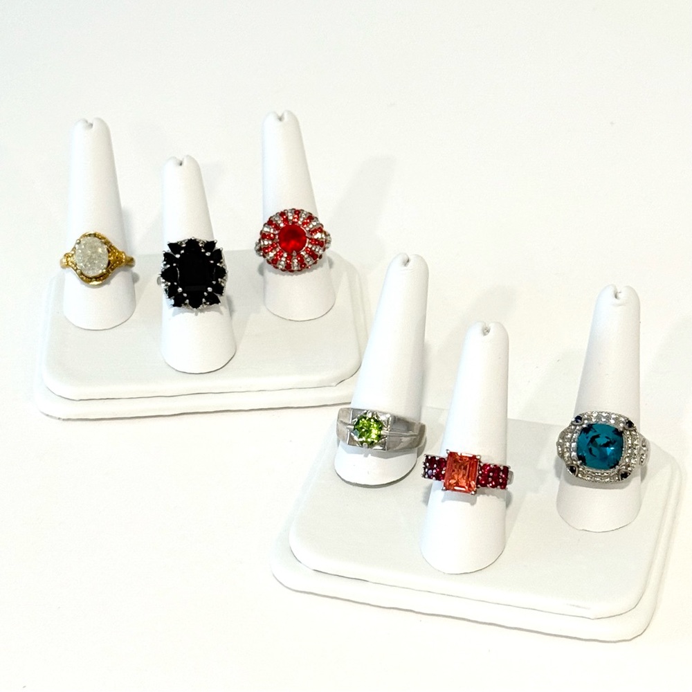 Lot Of Karis STS Rings Semi Precious Gemstones Statement Red Blue Green